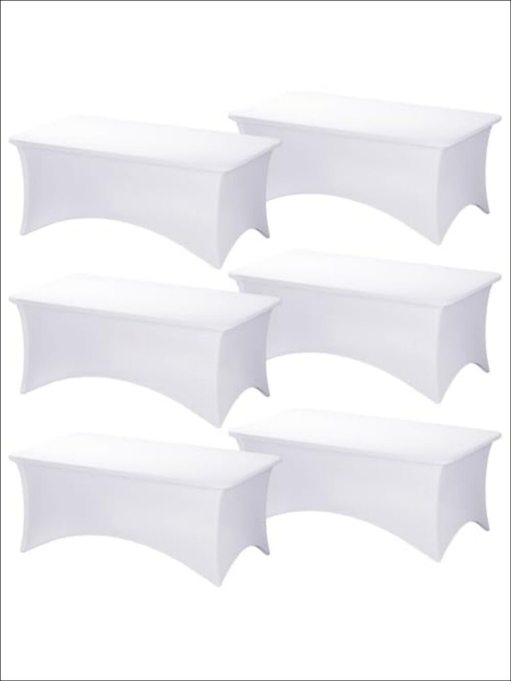 6 Pack 6FT Spandex Fitted Table Cover Rectangle Stretch Tablecloth